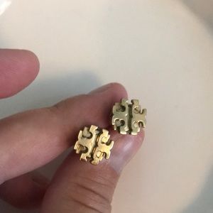 Tory Burch Logo Stud Earrings